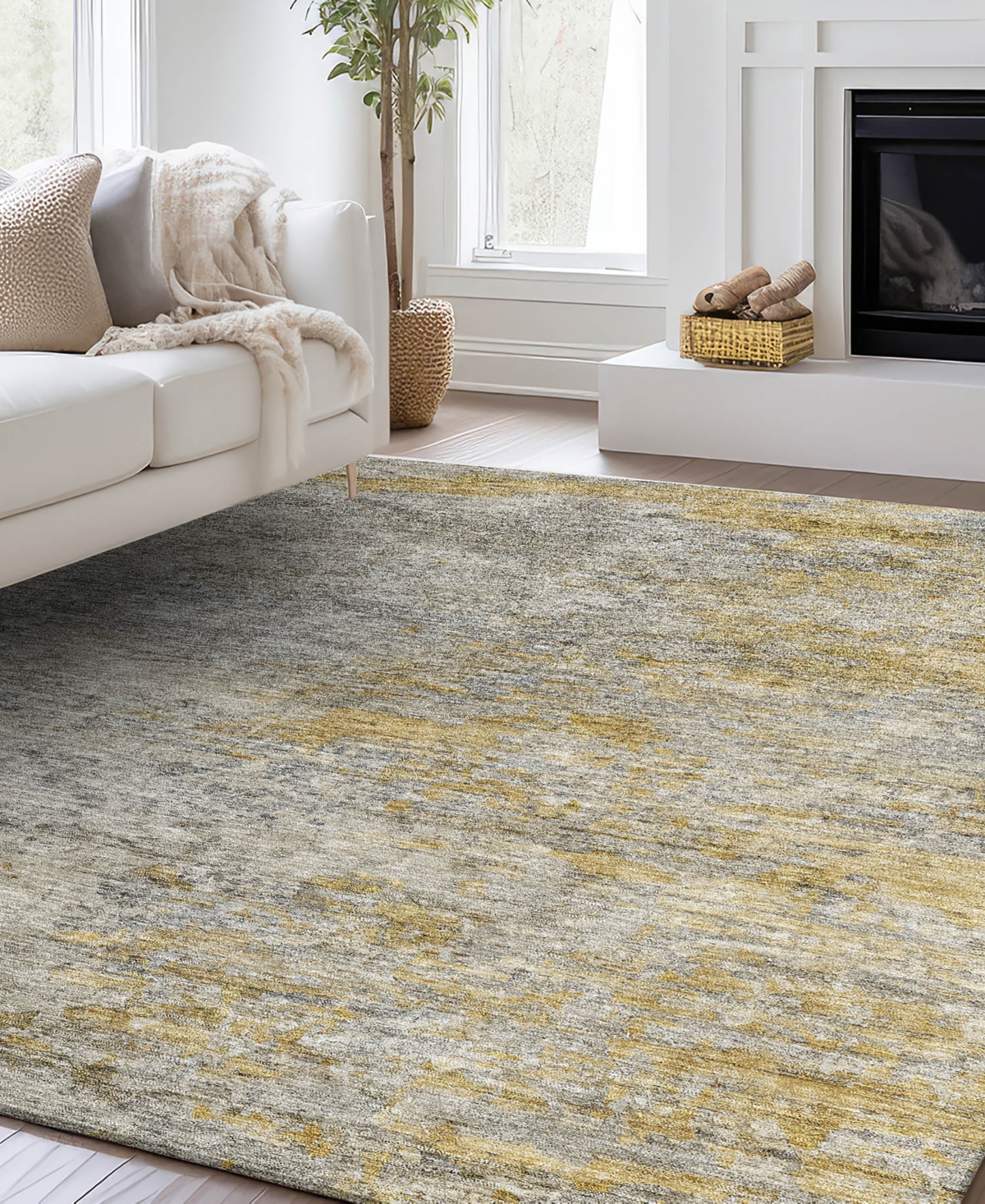 Dalyn Trevi Washable Tv13 10'x14' Area Rug In Gray