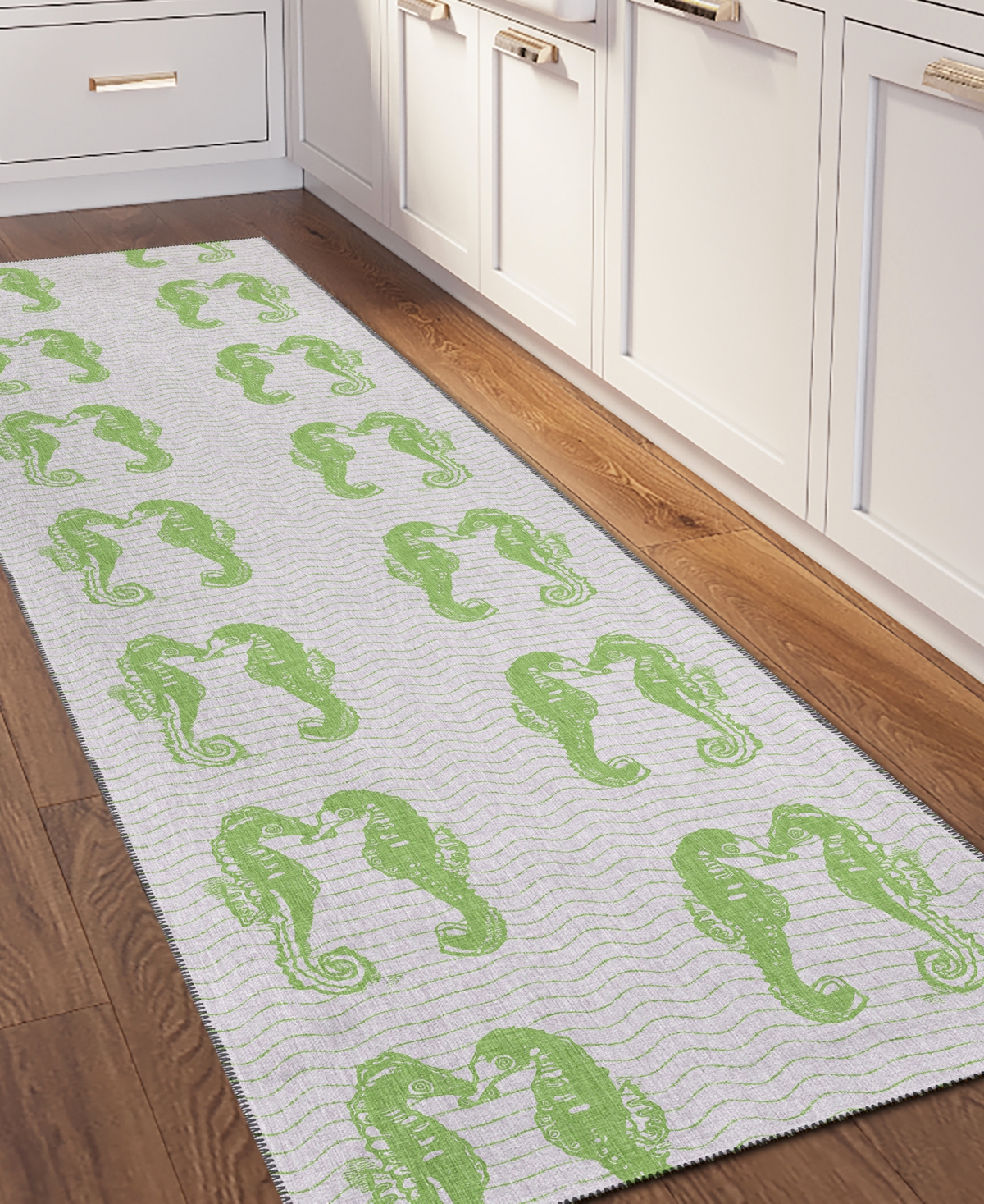 Dalyn Seabreeze Sz15 2'3x7'6 Runner Area Rug In Lime
