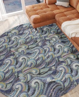 Seabreeze Washable SZ14 8'x8' Round Area Rug