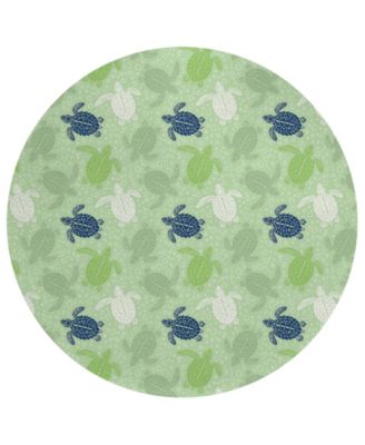 Seabreeze Washable SZ13 8'x8' Round Area Rug