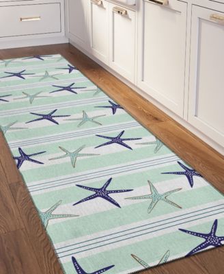Seabreeze Washable SZ12 2'3x7'6 Runner Area Rug