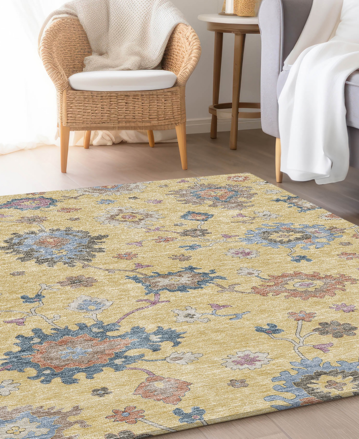 Dalyn Hatay Washable Hy4 2'3"x7'6" Runner Area Rug In Gold