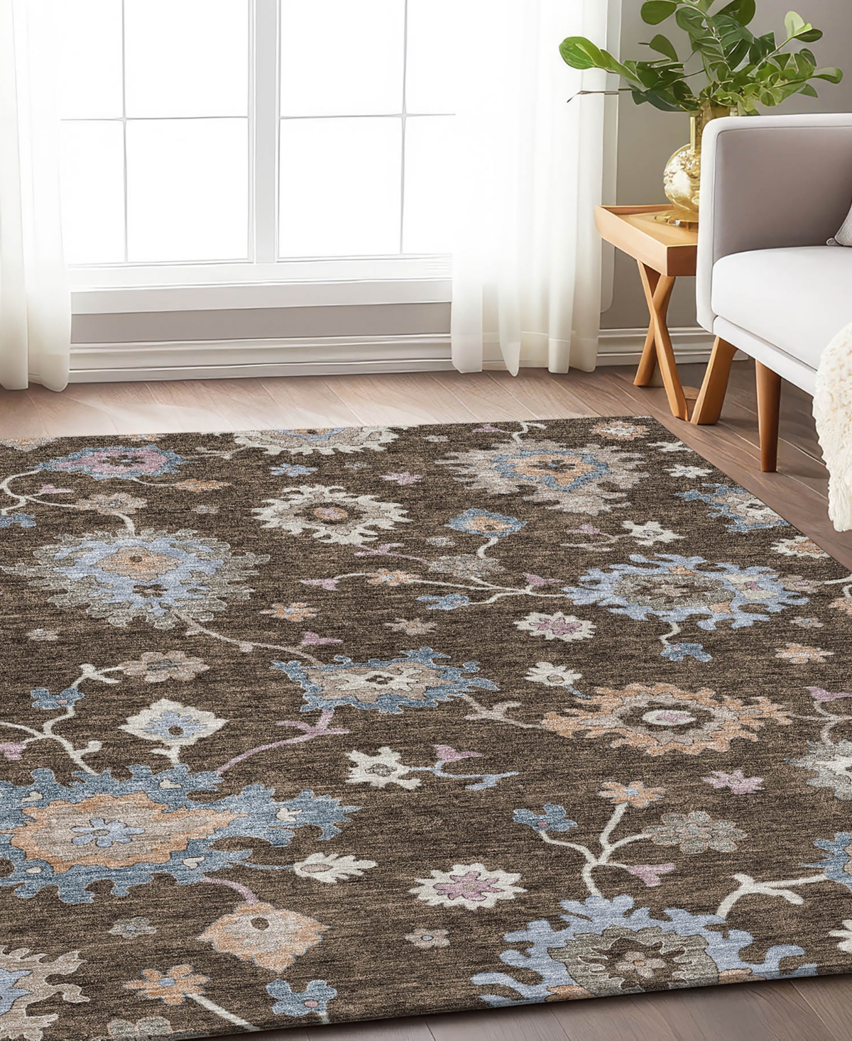 Dalyn Hatay Washable Hy4 9'x12' Area Rug In Chocolate