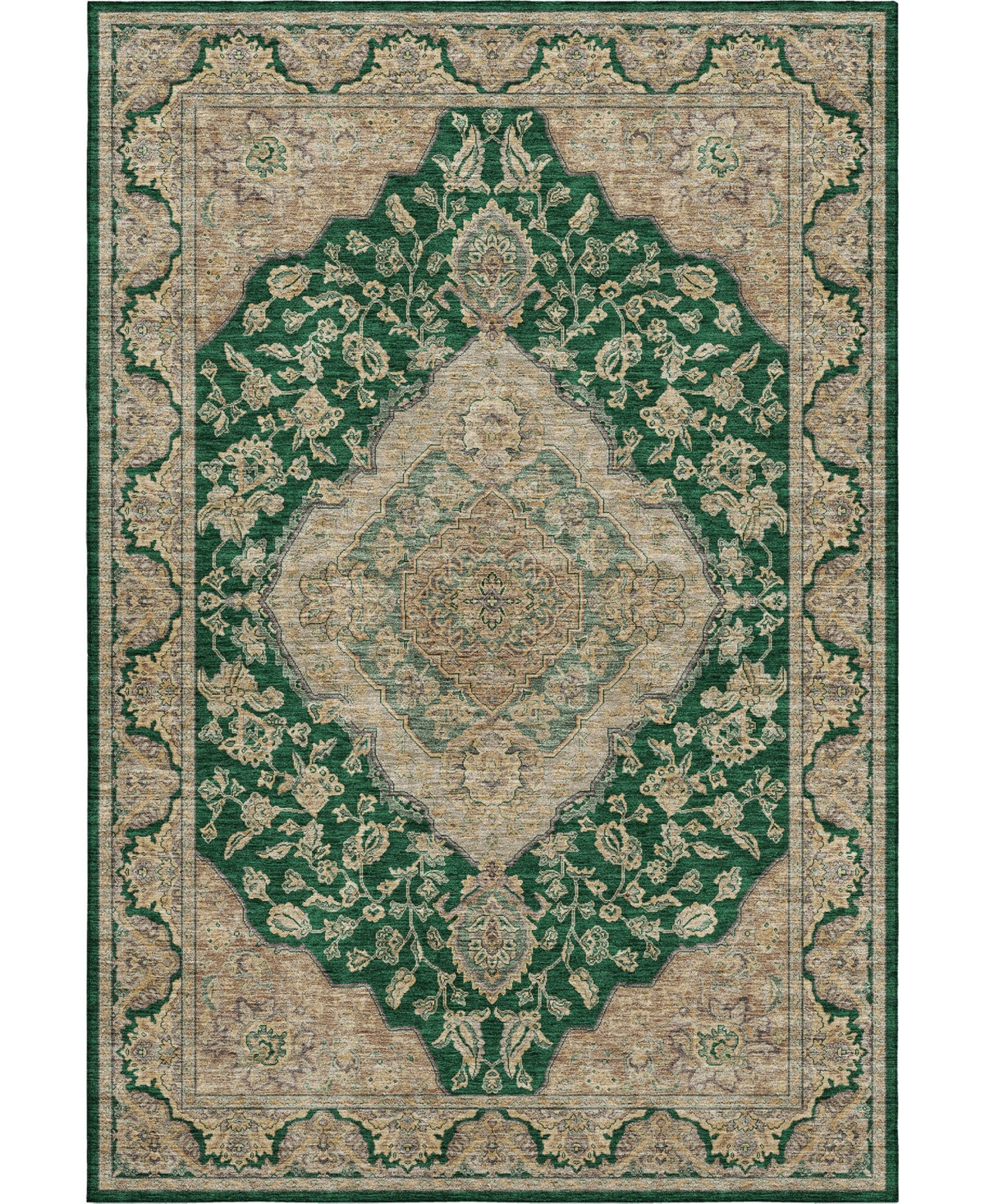Dalyn Hatay Washable Hy3 2'3"x7'6" Runner Area Rug In Jade