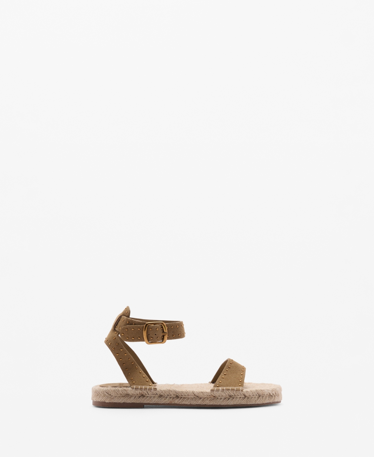 Mango Women's Studded Leather Sandals -Pastel Brown