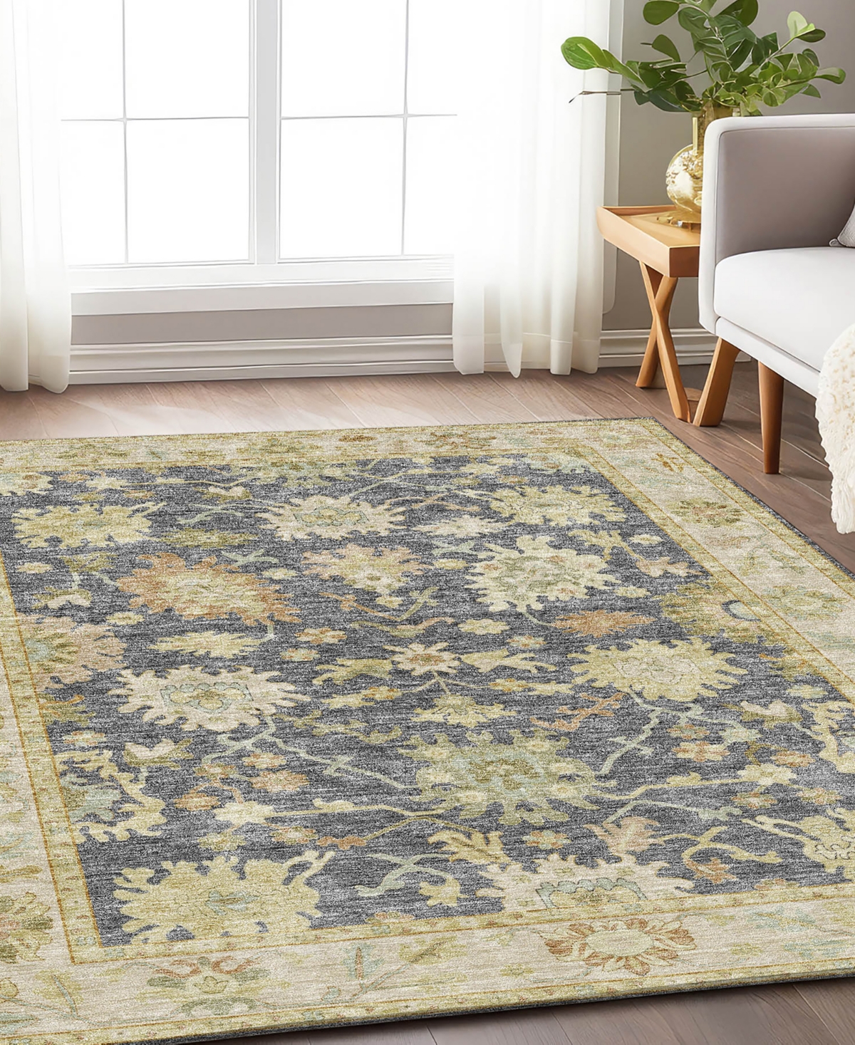 Dalyn Hatay Washable Hy2 3'x5' Area Rug In Gray