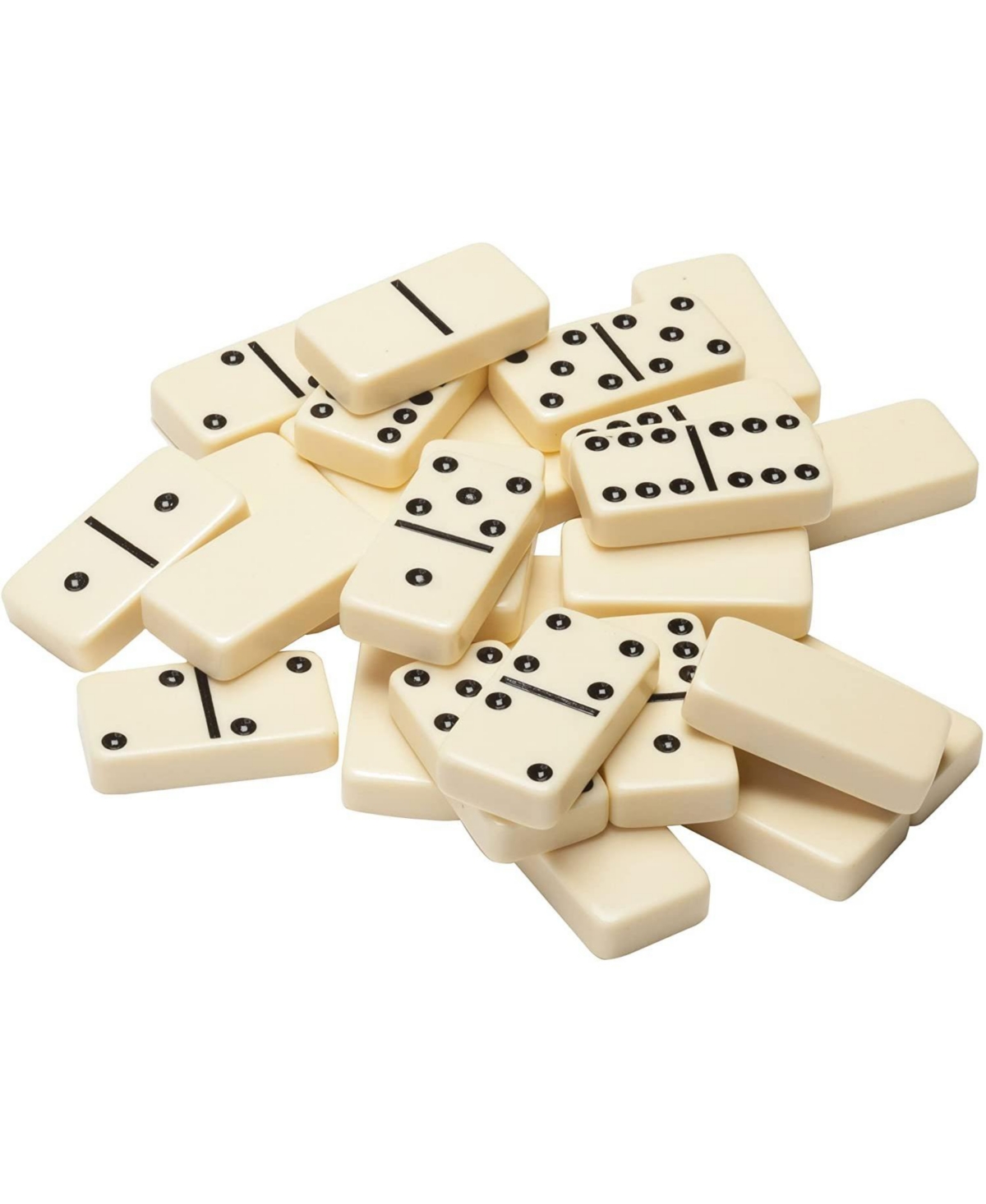 We Games Double 6 Dominoes -with Black Vinyl Case - Ivory