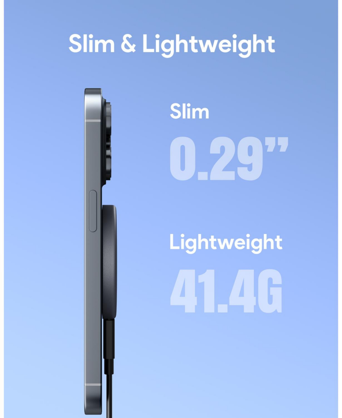 Aukey Lc-MC10 MagFusion Aura 15W Qi2 Certified Magnetic Fast Wireless Charger 3ft Usb C-c Cable Included