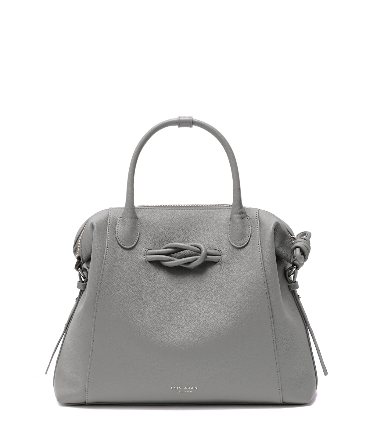 Esin Akan Wimbledon Large Leather Backpack Tote In Gray
