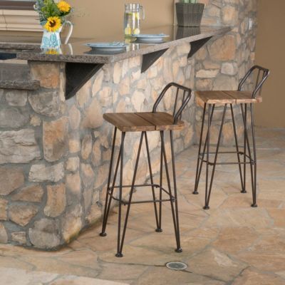 Streamdale Denali Outdoor Acacia Wood Patio Bar Stool Set of 1