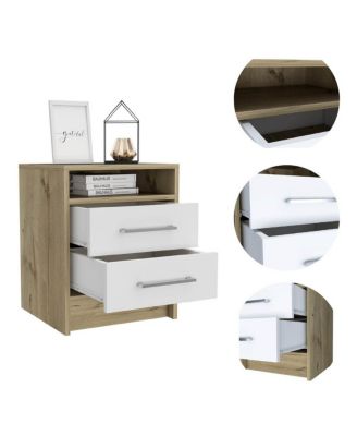 Eter Nightstand with Superior Top and Two Drawers