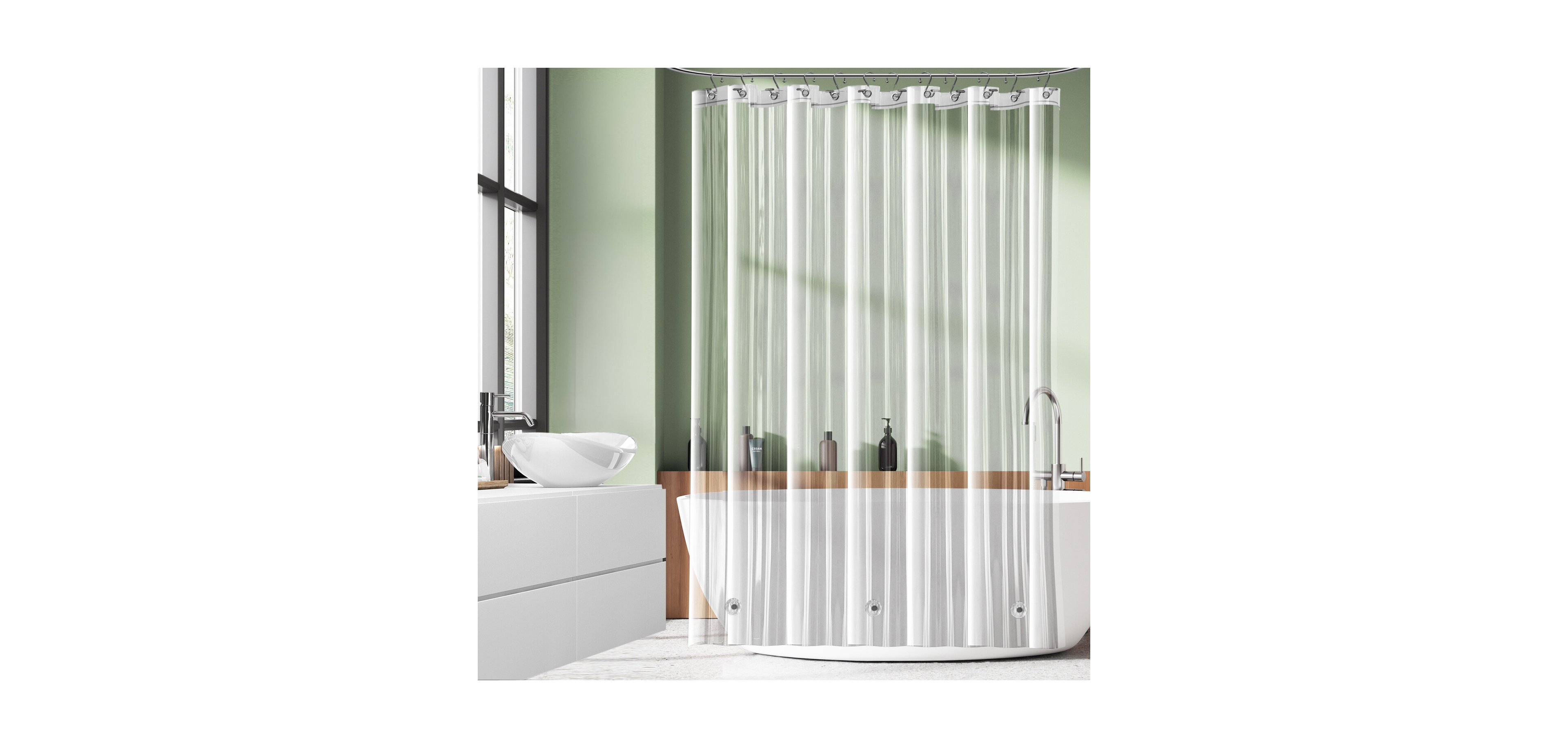 Clara Clark Heavy Duty 5G Thick, Soap & Scum Resistant Shower Curtain Liner