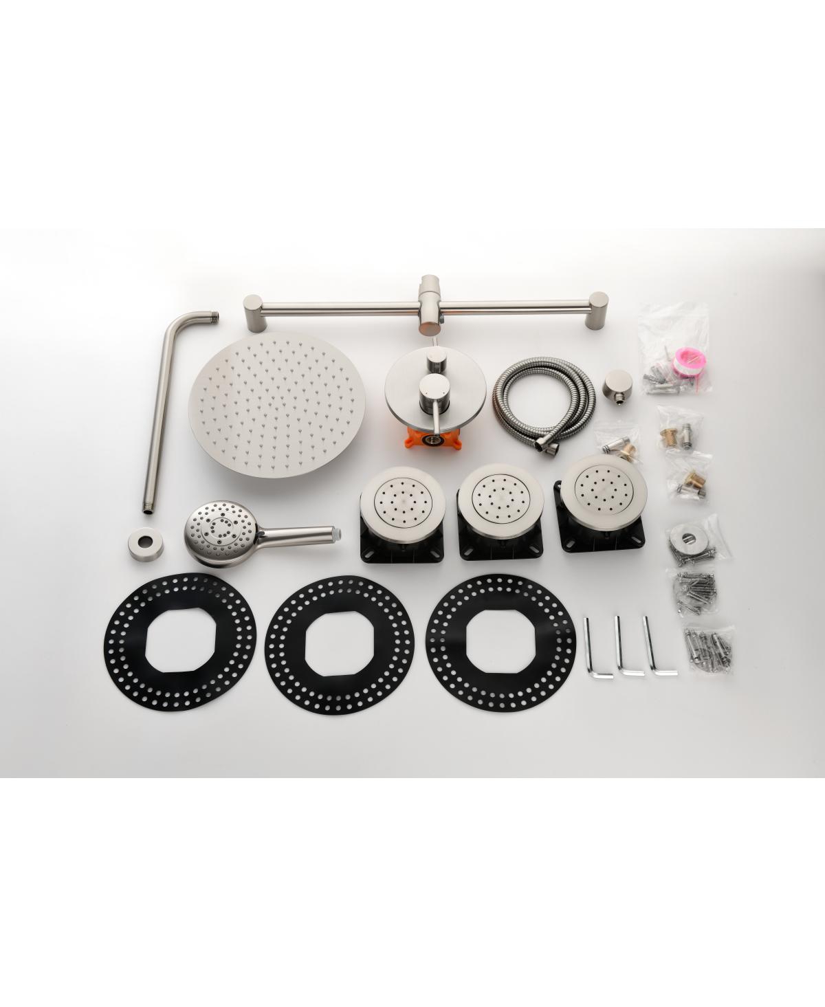 Streamdale Furniture Shower System With Shower Head, Hand Shower, Slide Bar, Body Sprays, Shower Arm, Hose, Valve