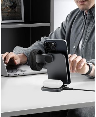 LC-MC312 MagFusion Z Qi2 Mfw Certified 3-in-1 15W Foldable Magnetic Fast Wireless Charging Station 1.5ft USB C-C Cable Included