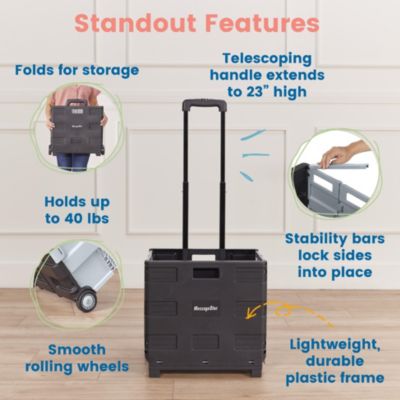 Universal Rolling Cart and Canvas Organizer - Blue/Grey