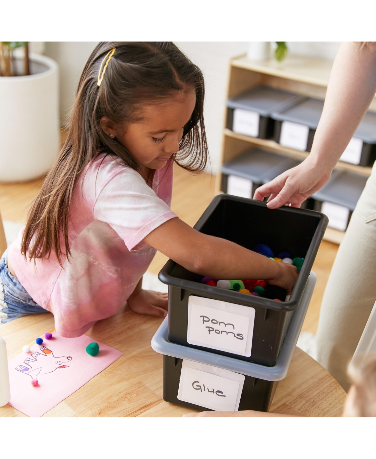 ECR4Kids Cubby Storage Bin with Lid, Blue, 10-Piece