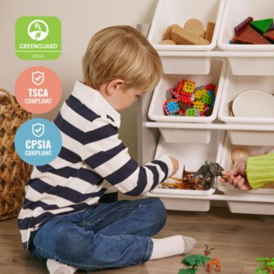 3-Tier Storage Organizer with 9 Bins - Grey/White