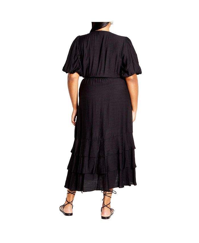 City Chic Vestito Portafoglio Con Paillettes Per Donna Plus Size - Nero, Taglia 52 - Eleganza Brillante Per Serate Uniche