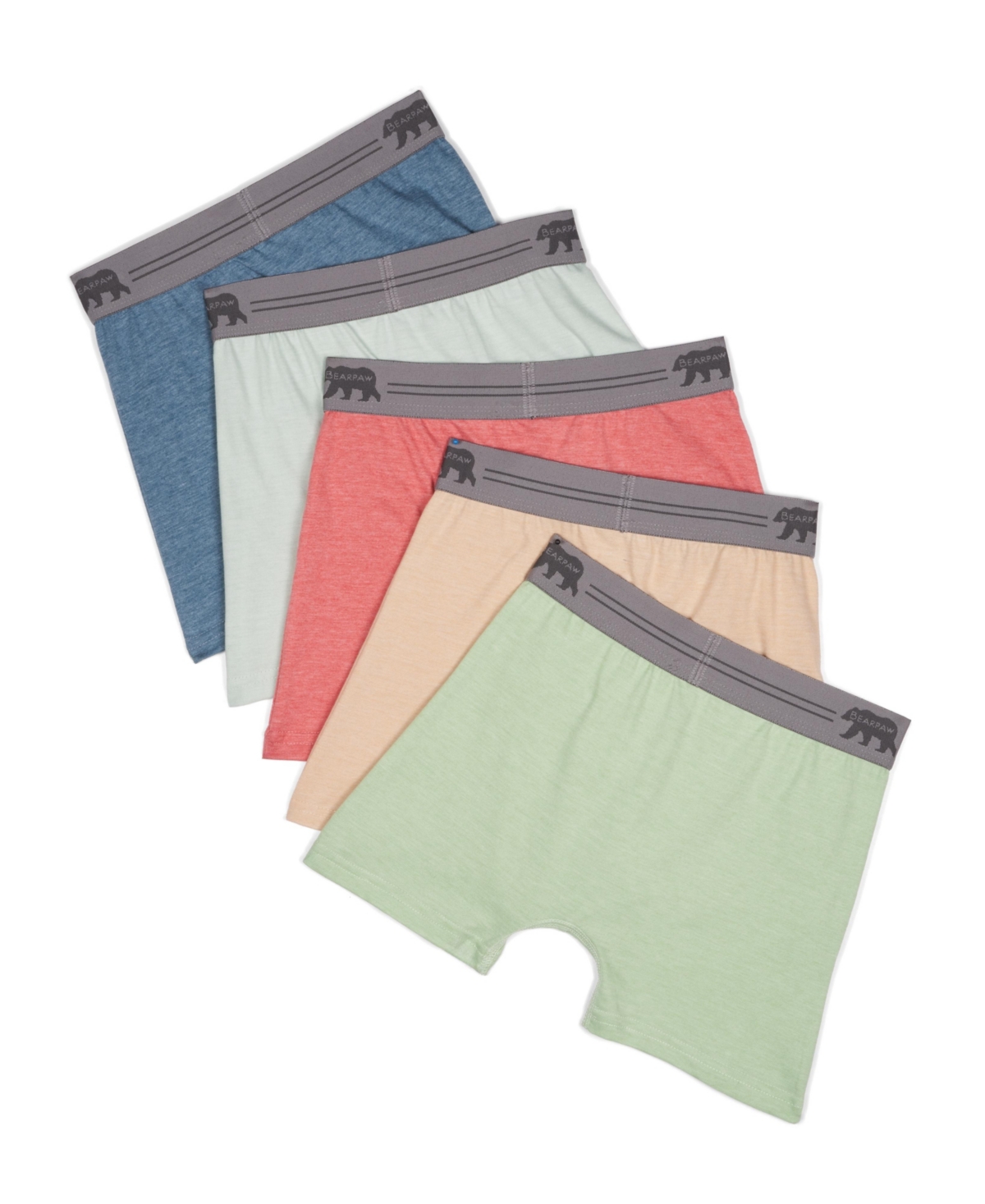 Bearpaw Toddler Boys 5-Pack Cotton Boxer Briefs - cream, forest, red, surf