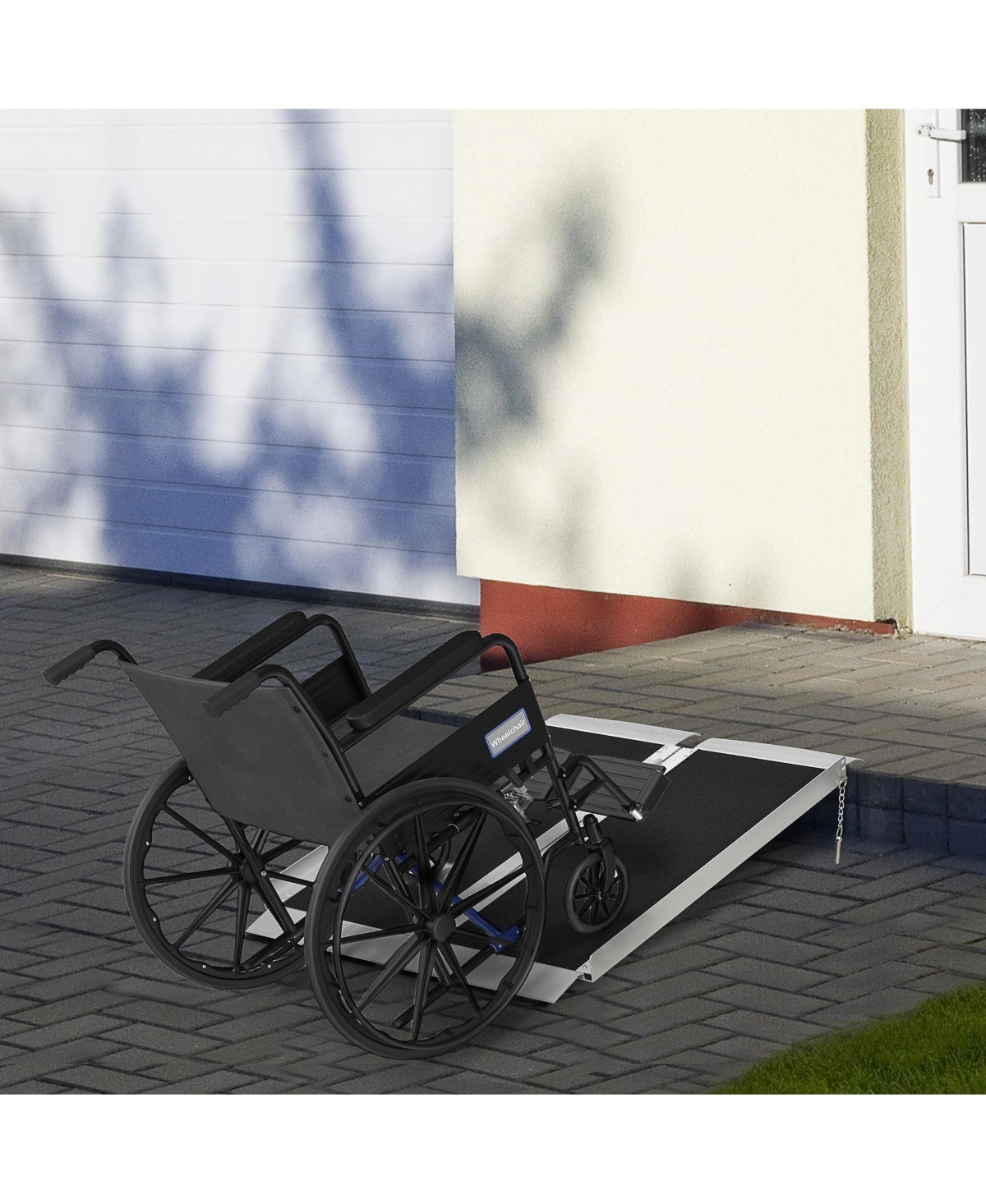 Homcom 3' Portable Wheelchair Ramp for Home, Threshold Handicap Ramp