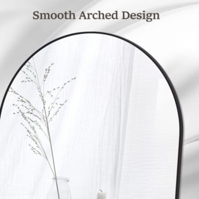 Arched Wall Mounted Mirror 20"x30" in Black