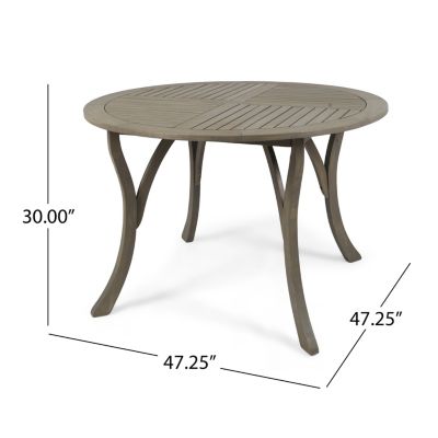 Streamdale Stylish Circular Outdoor Acacia Wood Patio Table - Teak Grey
