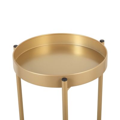 Streamdale Elegant Golden Foldable 2-Tier Plant Stand for Indoor Outdoor Use