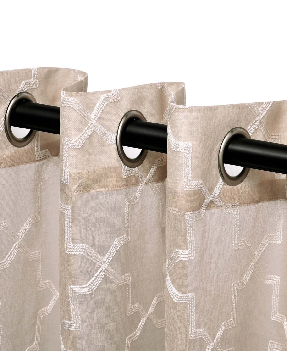 Superior Quatrefoil Modern Geometric Window Curtain Panel Set with Grommet Header, 42 X 84