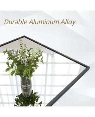 Arched Wall Mounted Mirror 16"x48" in Black