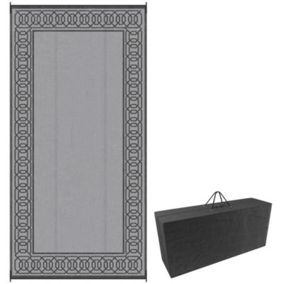 Outdoor Rug & Bag, 9' x 18' Plastic Rug, & Border