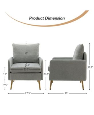 1 piece Polyester Modern Metal Legs Armchair