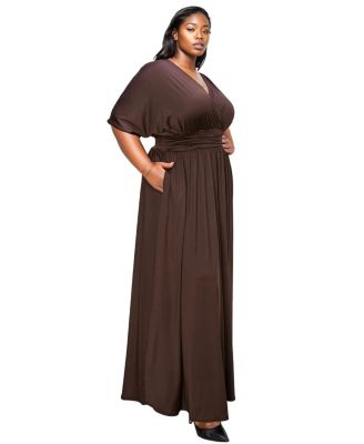 Plus Size Raffi Pocket Empire Waist Maxi Dress