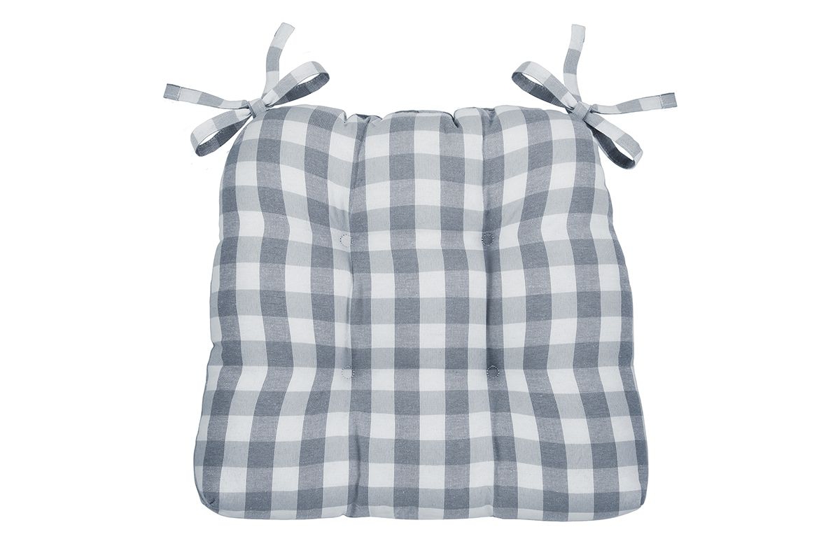 Kate Aurora Country Living Gingham Plaid Checkered Country Farmhouse Chair Cushion Pads - 8 Piece