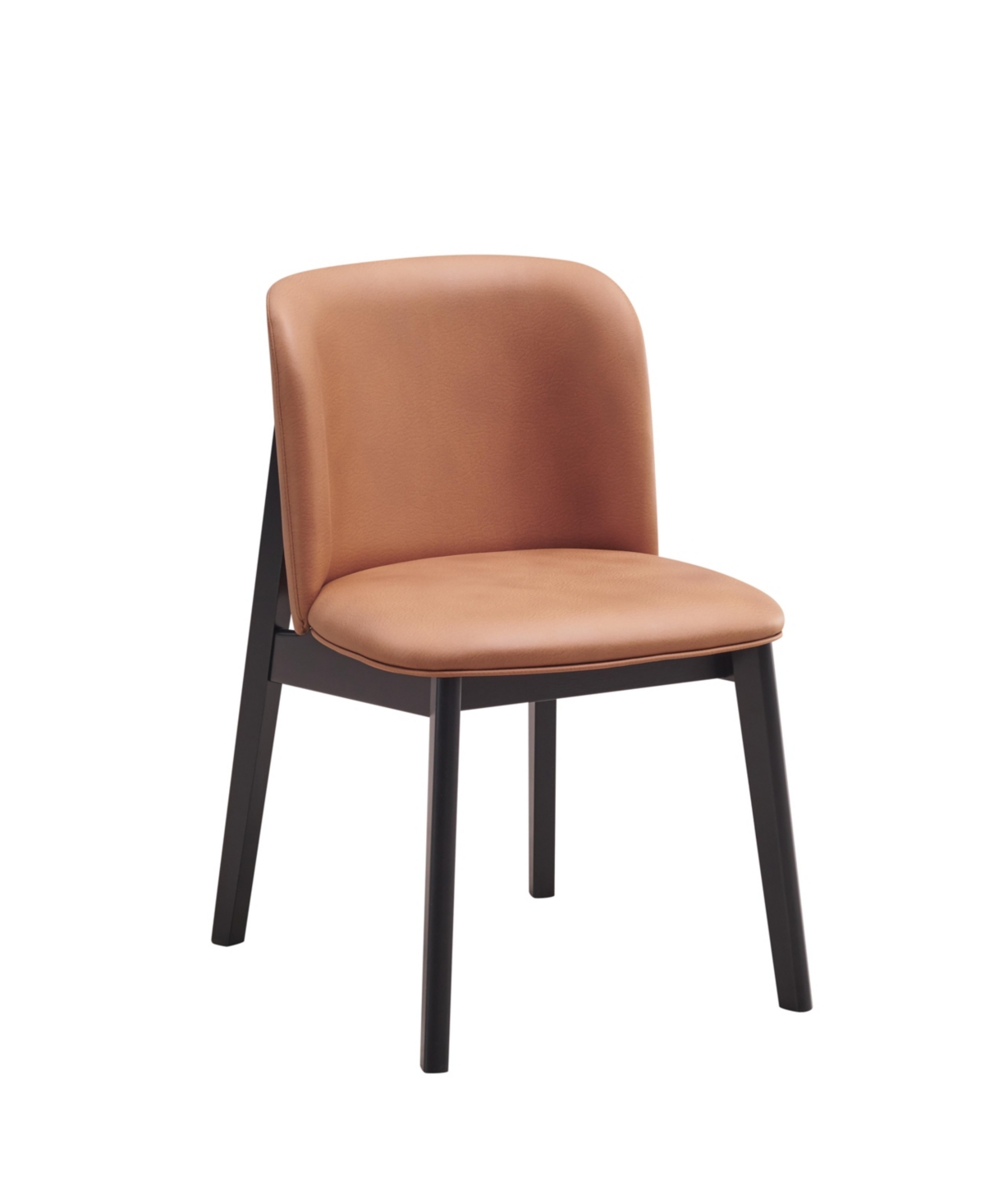 Streamdale Furniture Eliora Side Chair (Set-2),Fabric & Black Finish - Camel