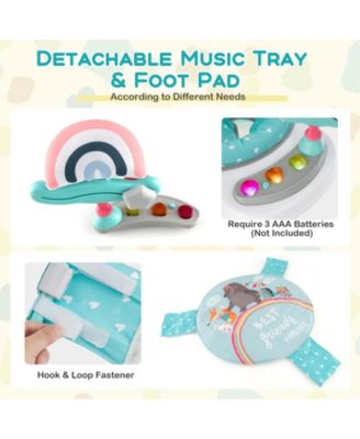 Boys Baby Activity Center Height Adjustable Baby Bouncing Saucer with Interactive Toys-Blue