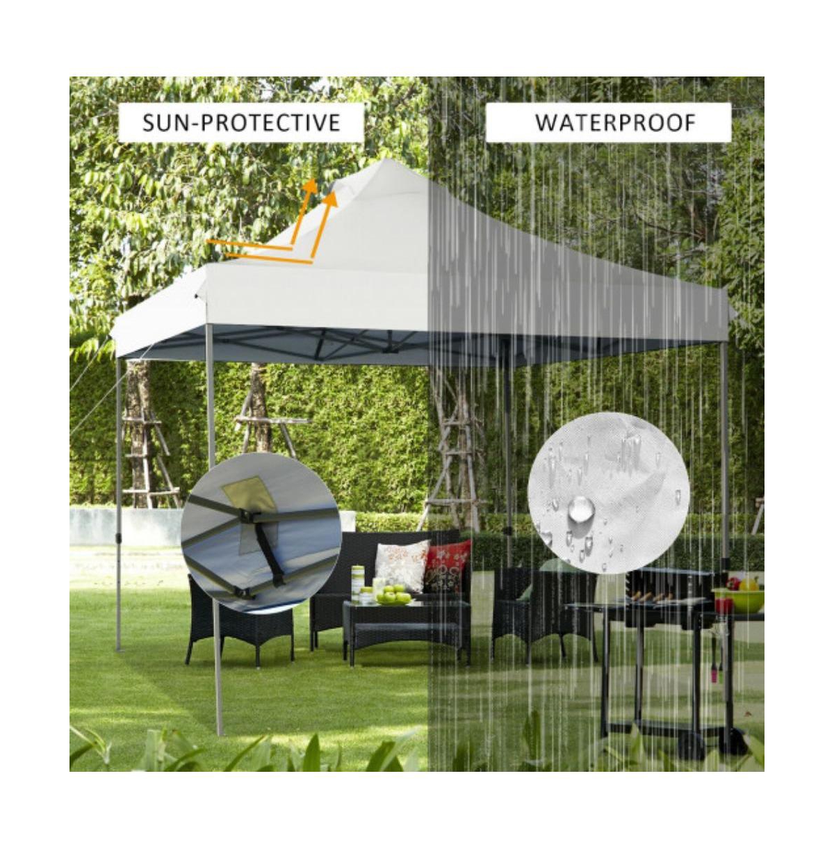 Slickblue 10' x 10' Portable Pop Up Canopy Event Party Tent Adjustable with Roller Bag