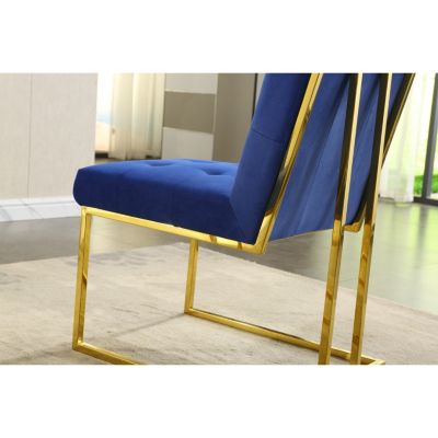 Streamdale  Set of 2  Velvet Upholstery with Gold Metal Base Tufted, Modern Style Dining Chair