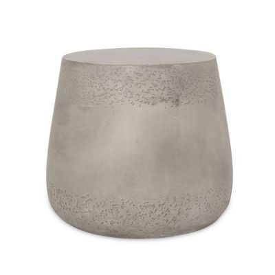 Streamdale Boho-Chic Drum Side Table Unconventional Style, Durable Concrete