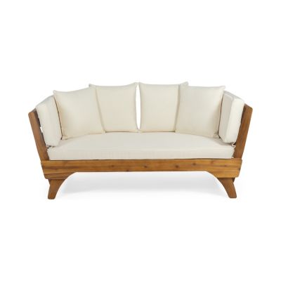 Acacia Daybed with Expandable Frame and Water-Resistant Cushions