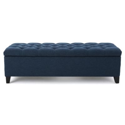 Contemporary Button Tufted Storage Ottoman with Refined Style