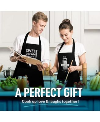 Funny Aprons for Men, Women & Couples 2-Pc.