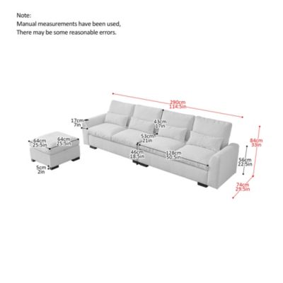 Elegant Reversible Ottoman Sofa with USB Ports and Storage