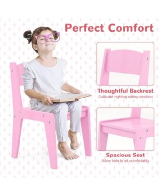 Kids Vanity Table and Chair Set with Shelves Drawer and Cabinet