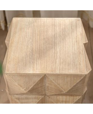 Retro Coffee Table with 3D Embossing (23.62")