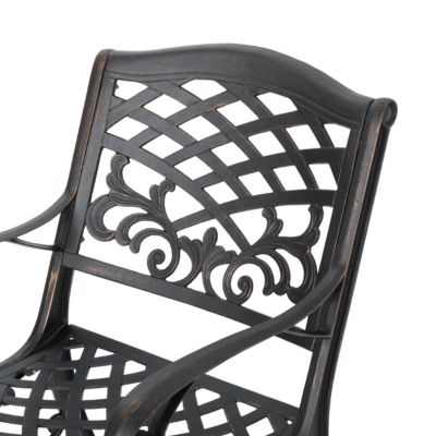 Elegant Ornate Dining Chairs with Cast Aluminum Frame