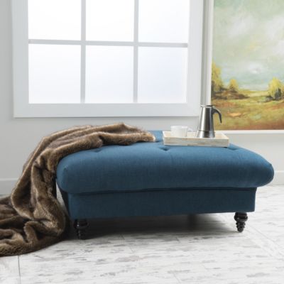 Streamdale Plush and Versatile Velvet Ottoman with Tufted Top