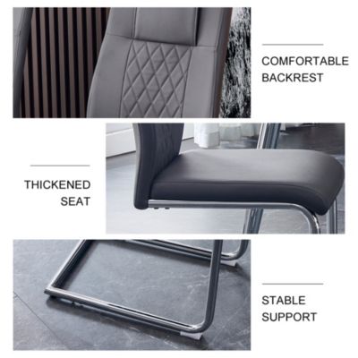 Modern PU Leather Dining Chairs with Metal Legs | Easy Assembly