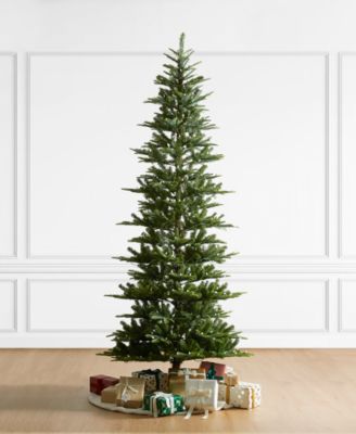 9ft Pre Lit Green Slim Fir Artificial Christmas Tree with 500 strawberry Lights,9 Functional Warm White Multi color, remote controller