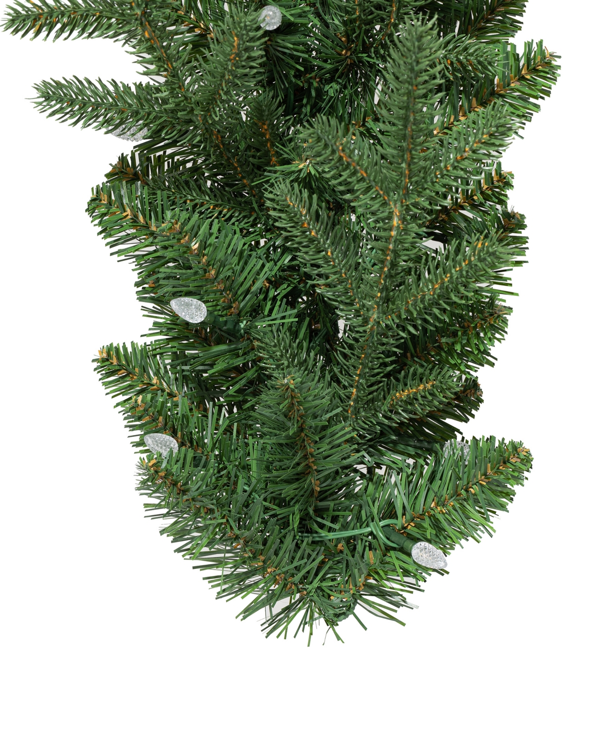 Glitzhome Pre Lit Greenery Christmas Garland, with 50 C4 strawberry Light Emitting Diode Lights and Timer, 8 Functional Warm Whitecolor - M