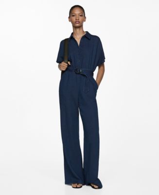 Belt denim jumpsuit mango online